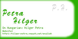 petra hilger business card